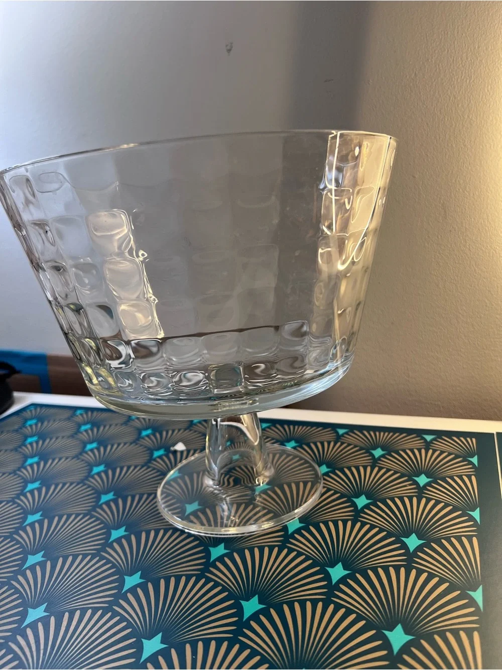 Clear Glass Pedestal Dessert Bowl - Single Piece